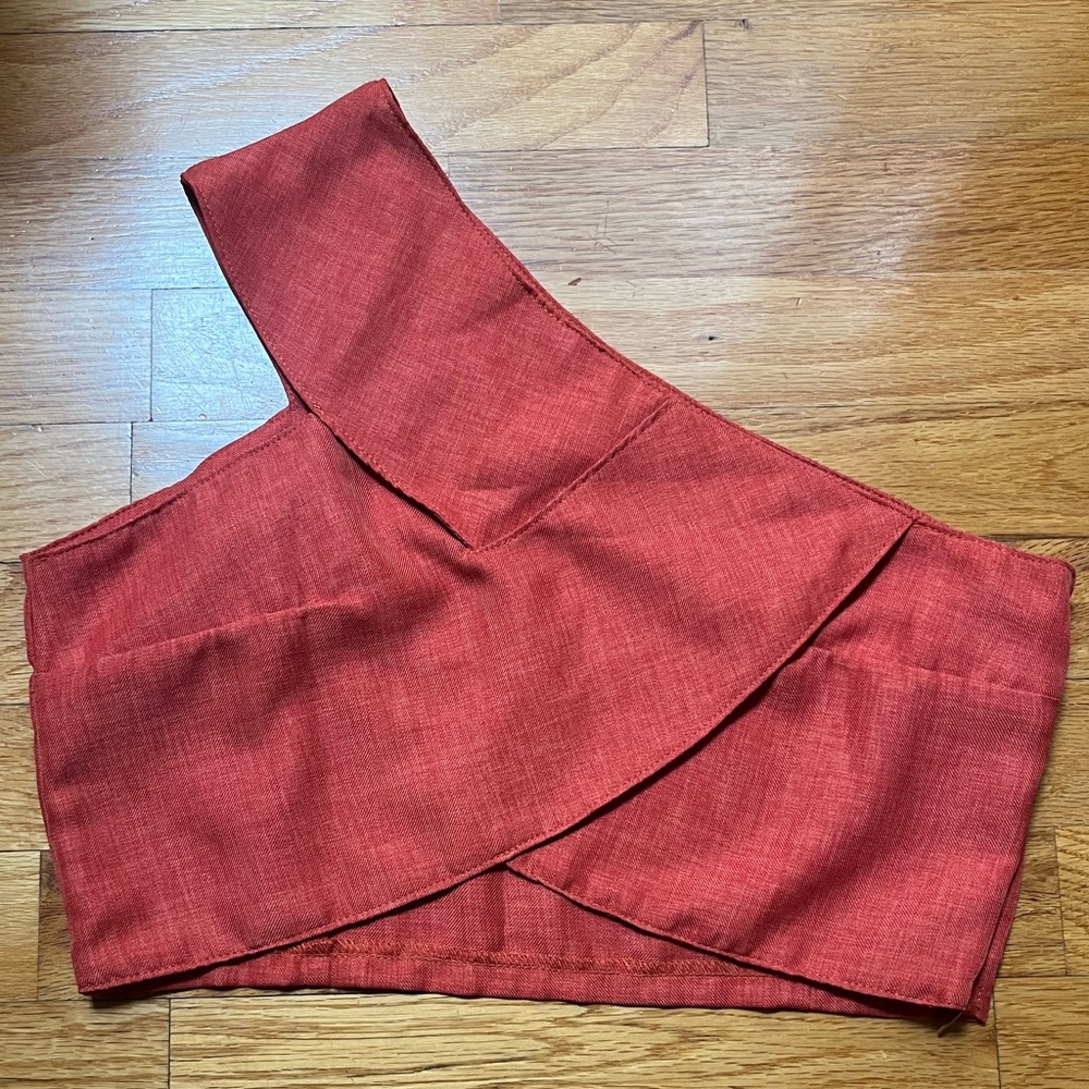 One-Shoulder Red Crop Top